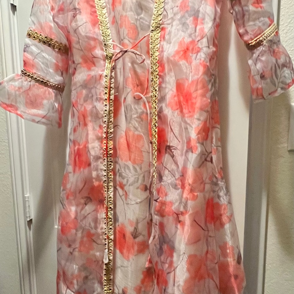 Long skirt with sheer coat